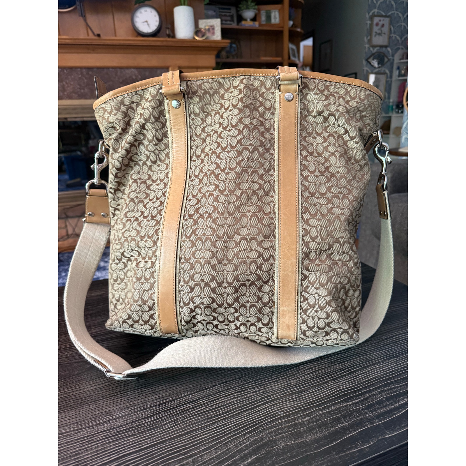 Vintage Coach Voyager Drafting Weekender Crossbody Bag